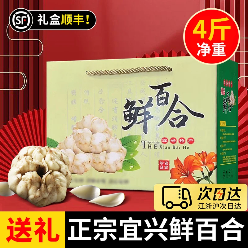 【礼盒装】宜兴鲜百合新鲜蔬菜蔬菜农家鲜新鲜土特产级食用大白合微苦顺丰包邮宜兴鲜百合