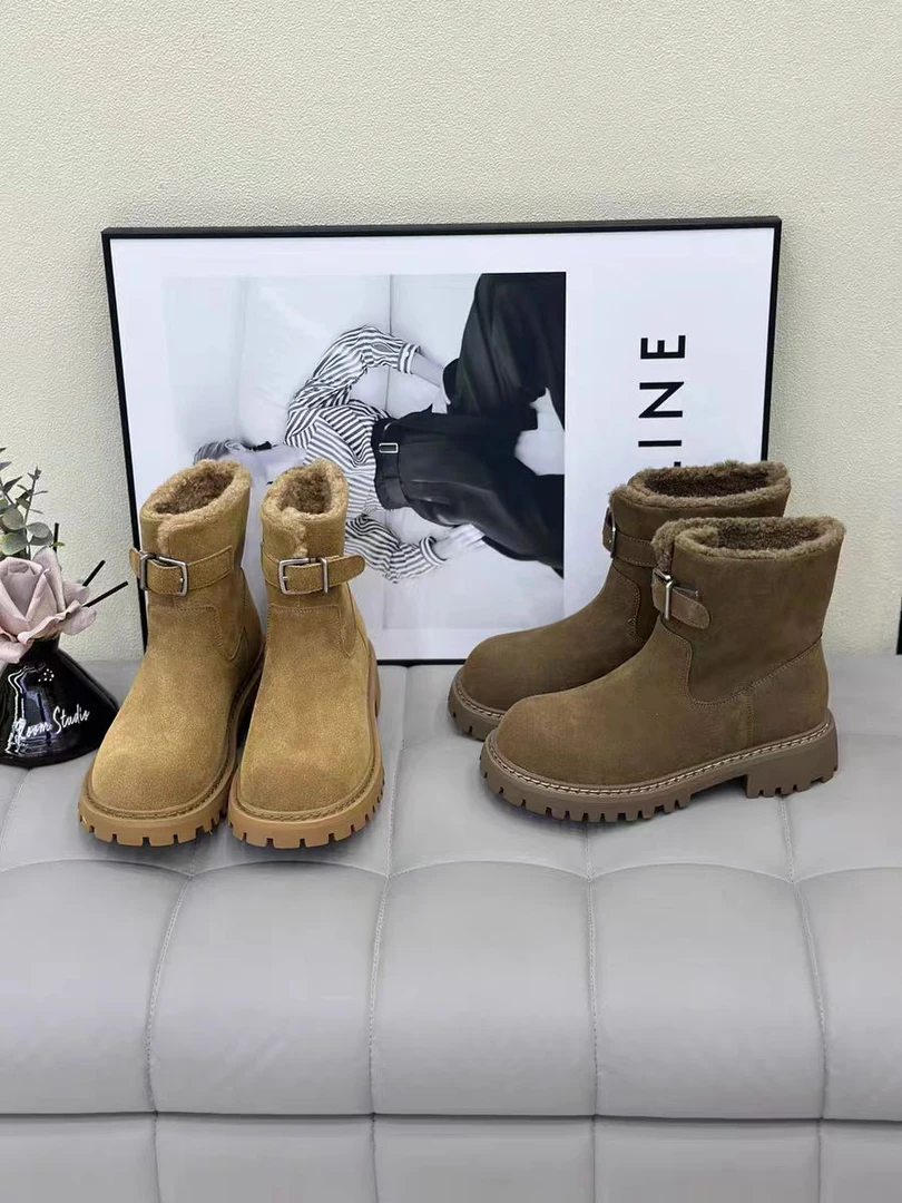 70441 新款时尚厚底法式瘦瘦靴时装短靴加绒