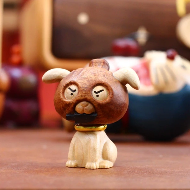 巧木木 | 可爱乌檀木动物劫财小白造型创意解压桌面摆件