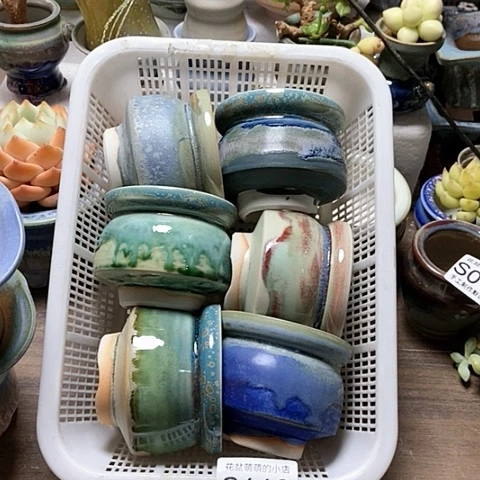 紫砂花盆660微瑕品口径7厘米左右的