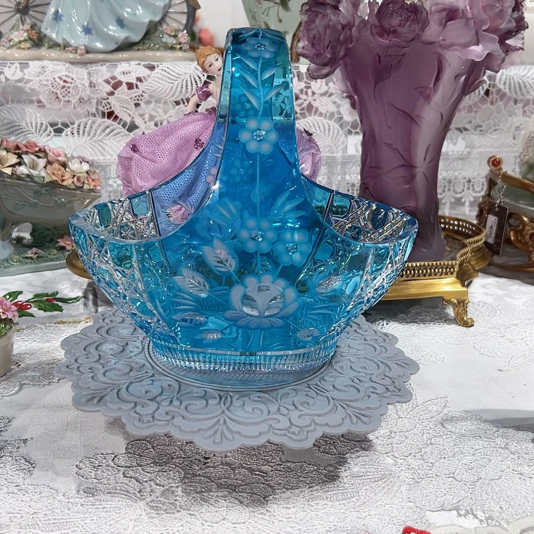 陶瓷0181德国水晶冰蓝色提篮