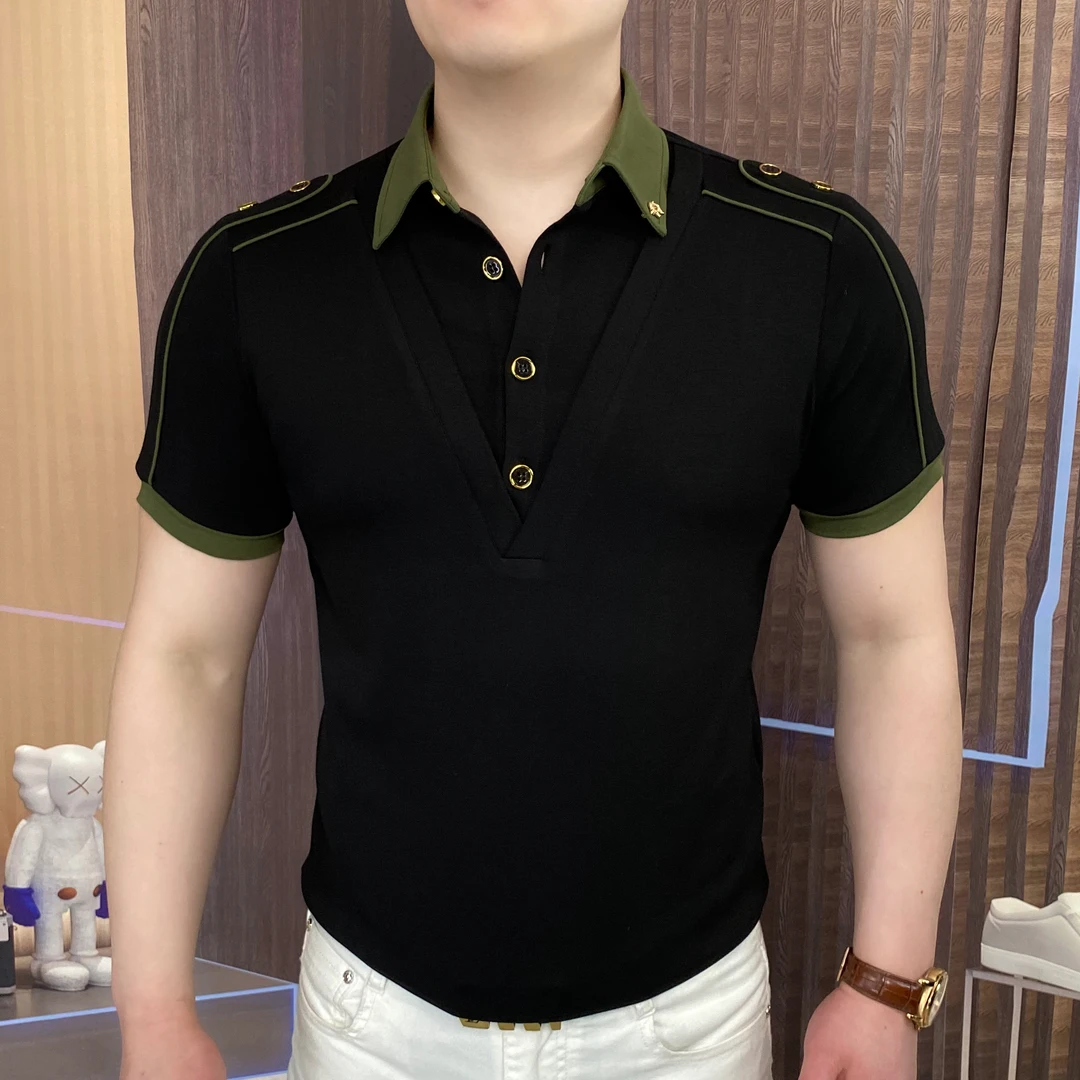 《绿墨青风》2025夏季Polo衫中年潮流修身男士商务时尚休闲高品质