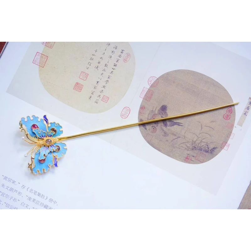 925银银制品 衣锦媚行 925银蝴蝶发簪FZ2681