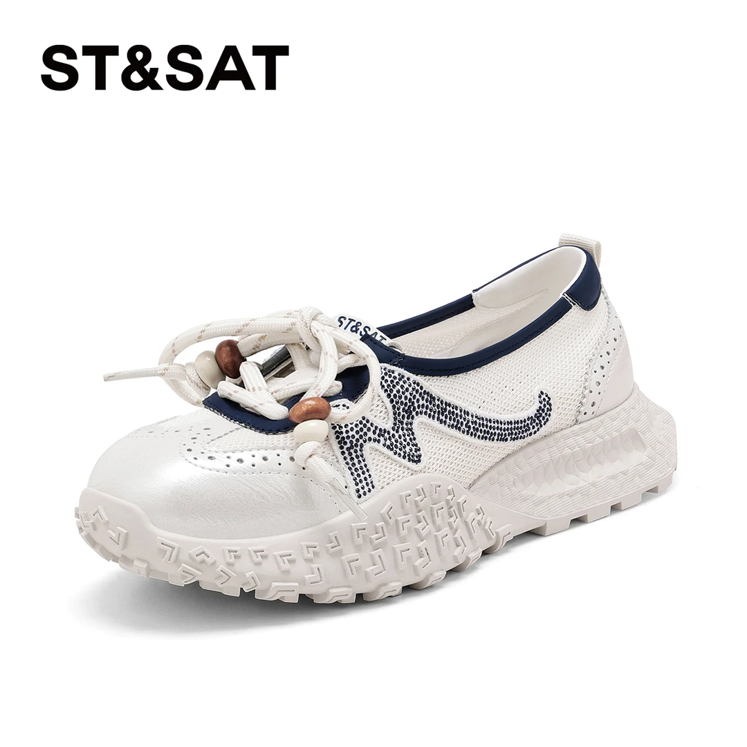 St&Sat/星期六透气阿甘鞋女2025夏季新款时尚休闲鞋女鞋德训鞋