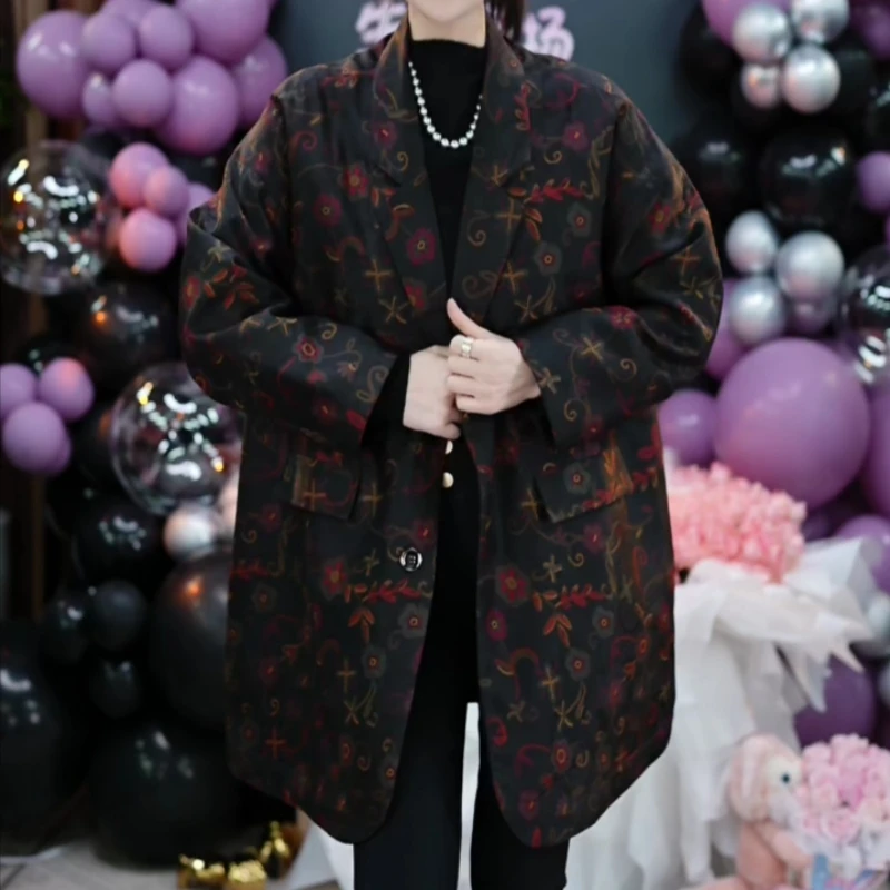 【禧宝的小店】香云纱时尚西装3M新雪丽棉服J24476-2