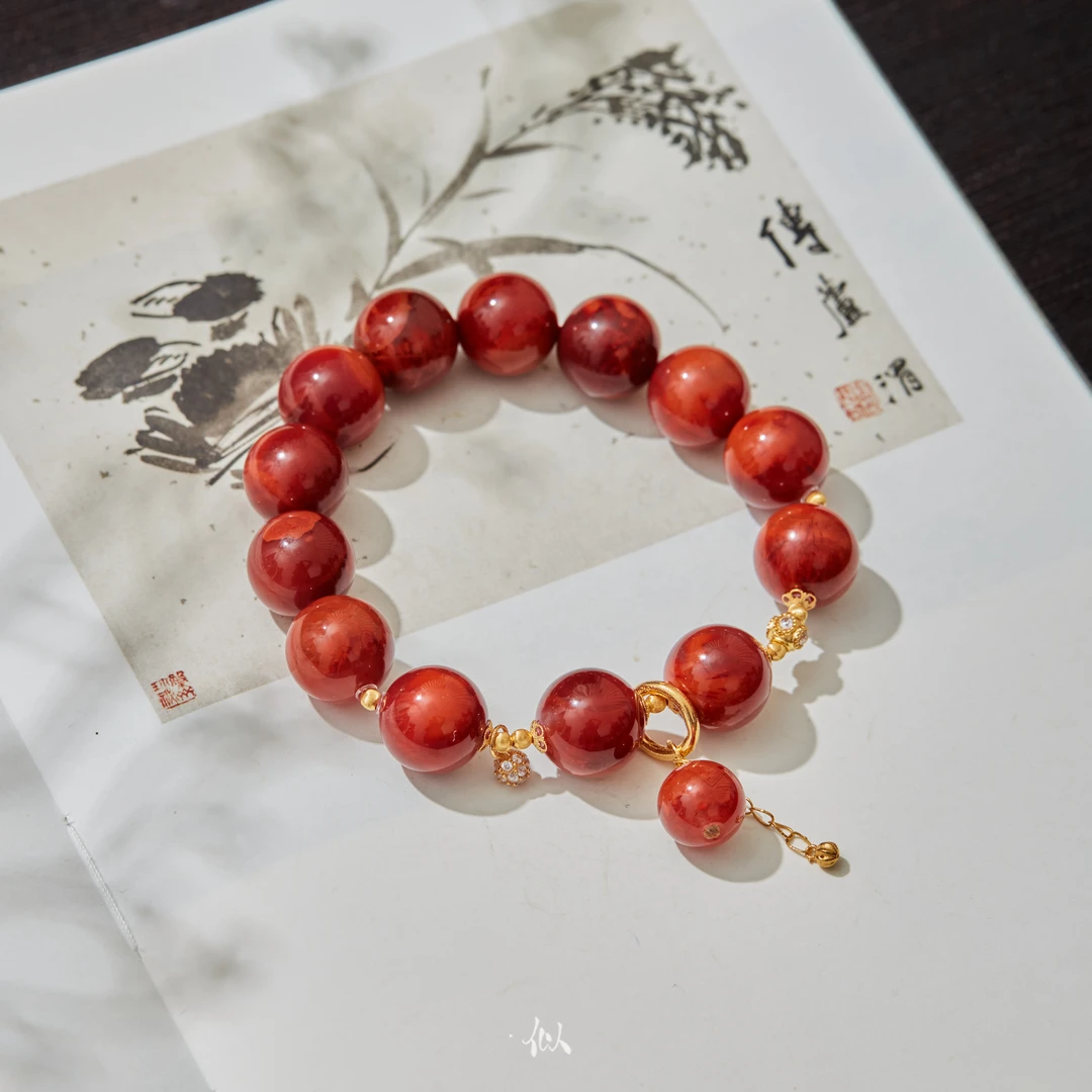 L【鸿微】·似梓珠宝· 18K南红手串  XYGD005071-C