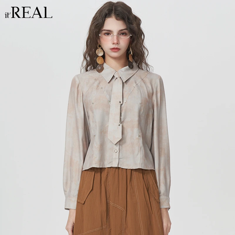 It'real瑞尔女装2025春季新款气质时尚小众设计感衬衫9751103004