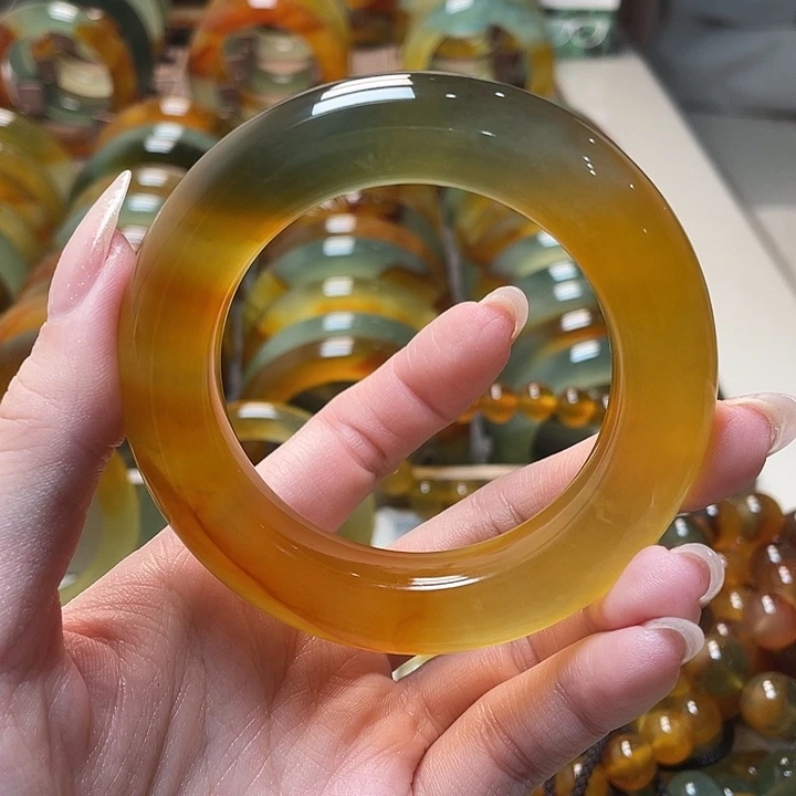 蛇纹石玉未镶嵌手镯53.5