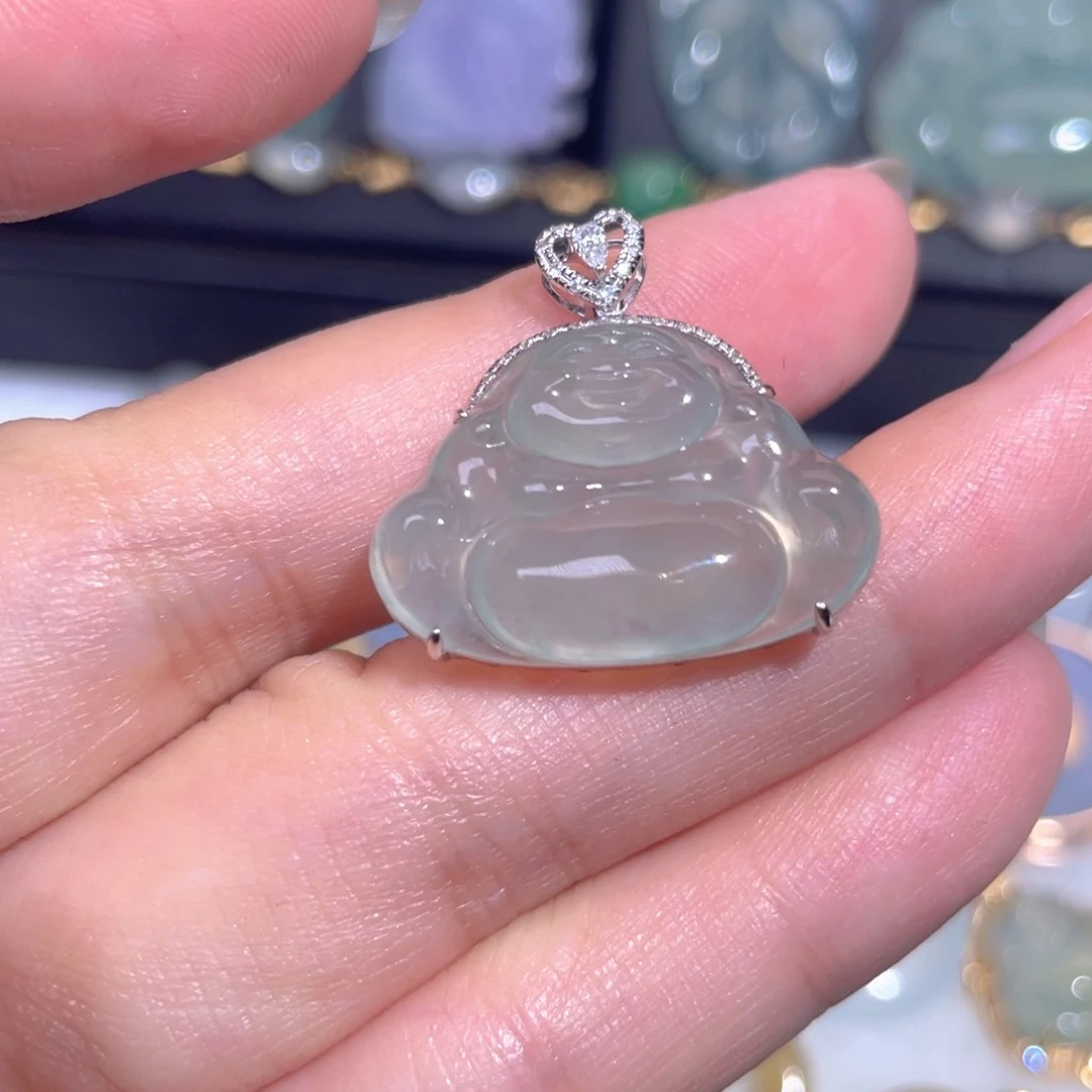 颈饰18K金镶嵌翡翠翡翠