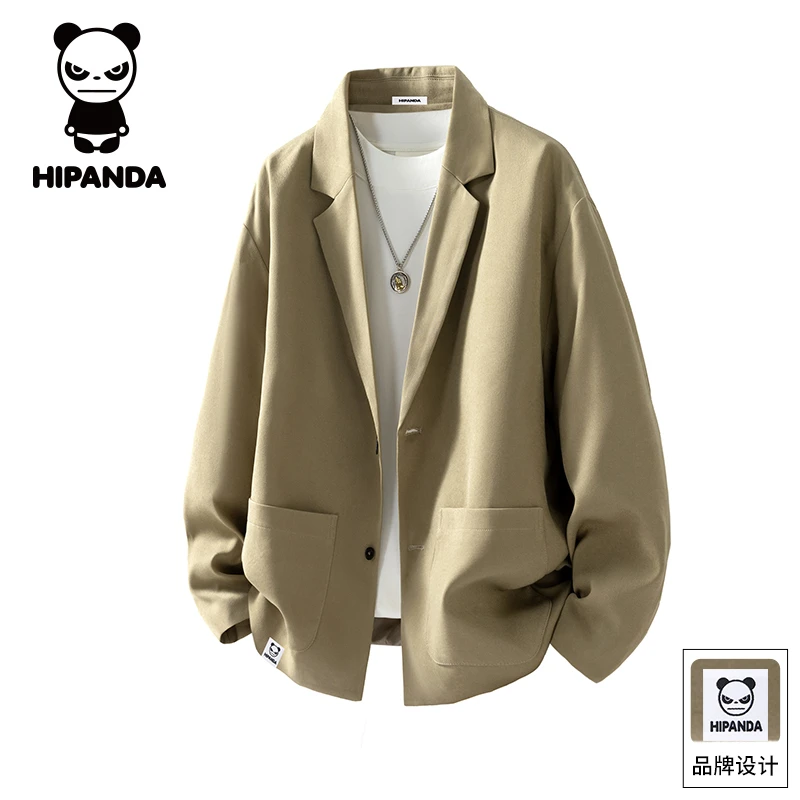 Hi Panda你好熊猫秋季新款休闲西服外套男士高级感百搭宽松上衣服