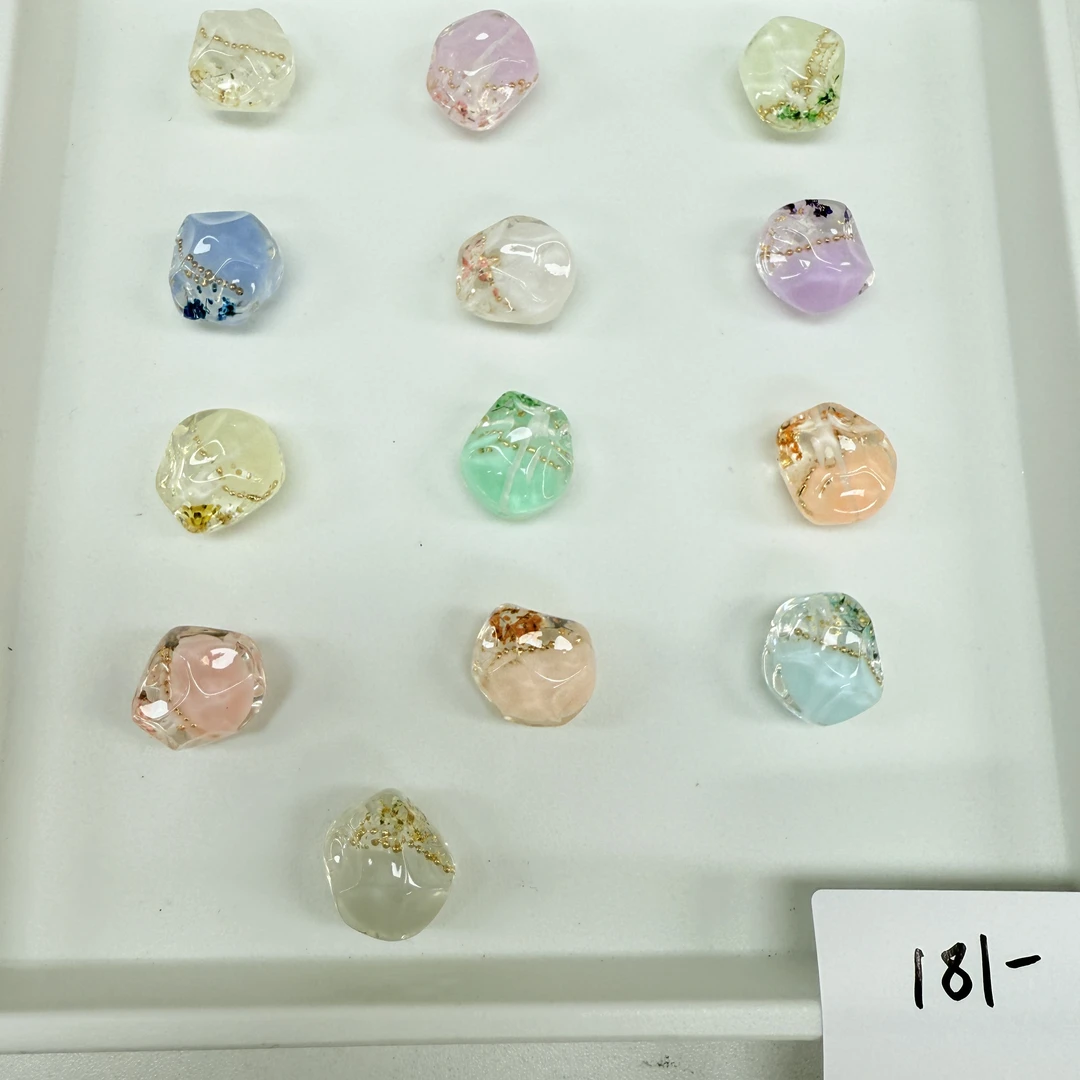 韩国胶定制款181 干花合金金珠石头通孔 DIY手工配件