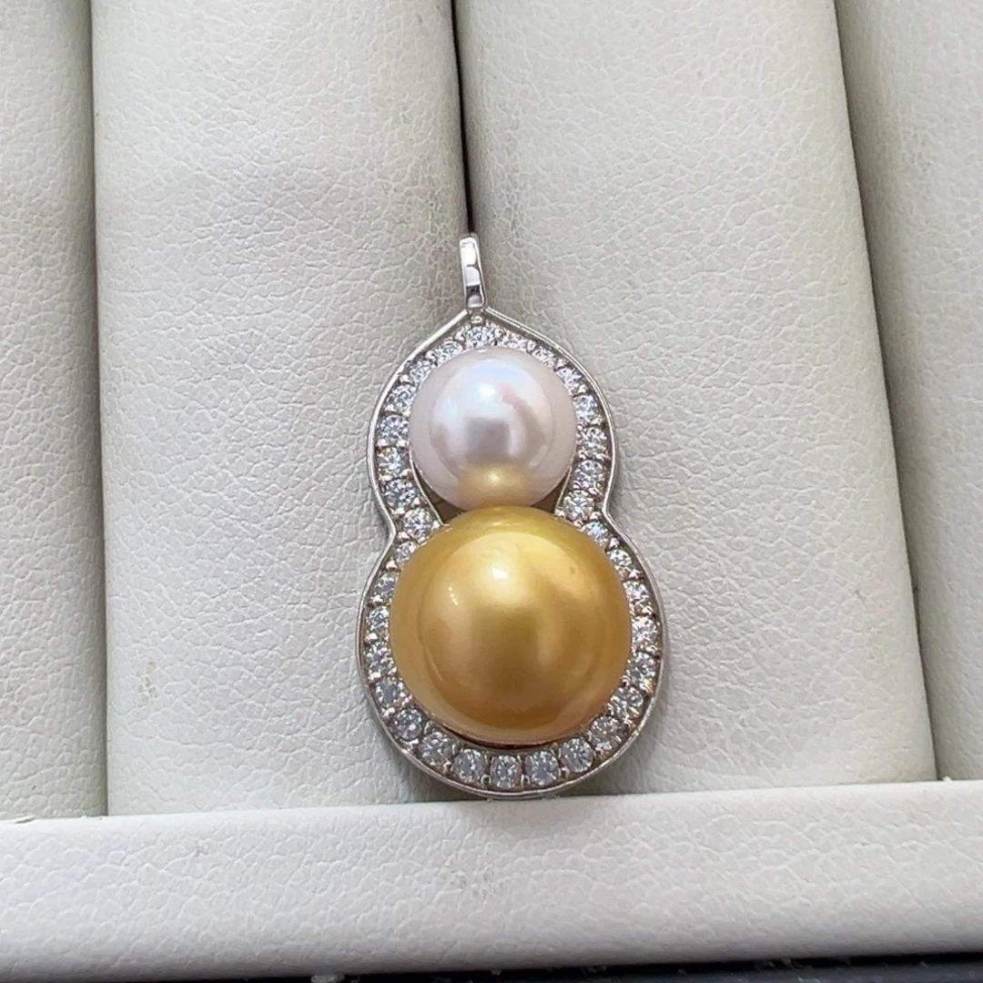 银S925镶嵌海水珍珠吊坠