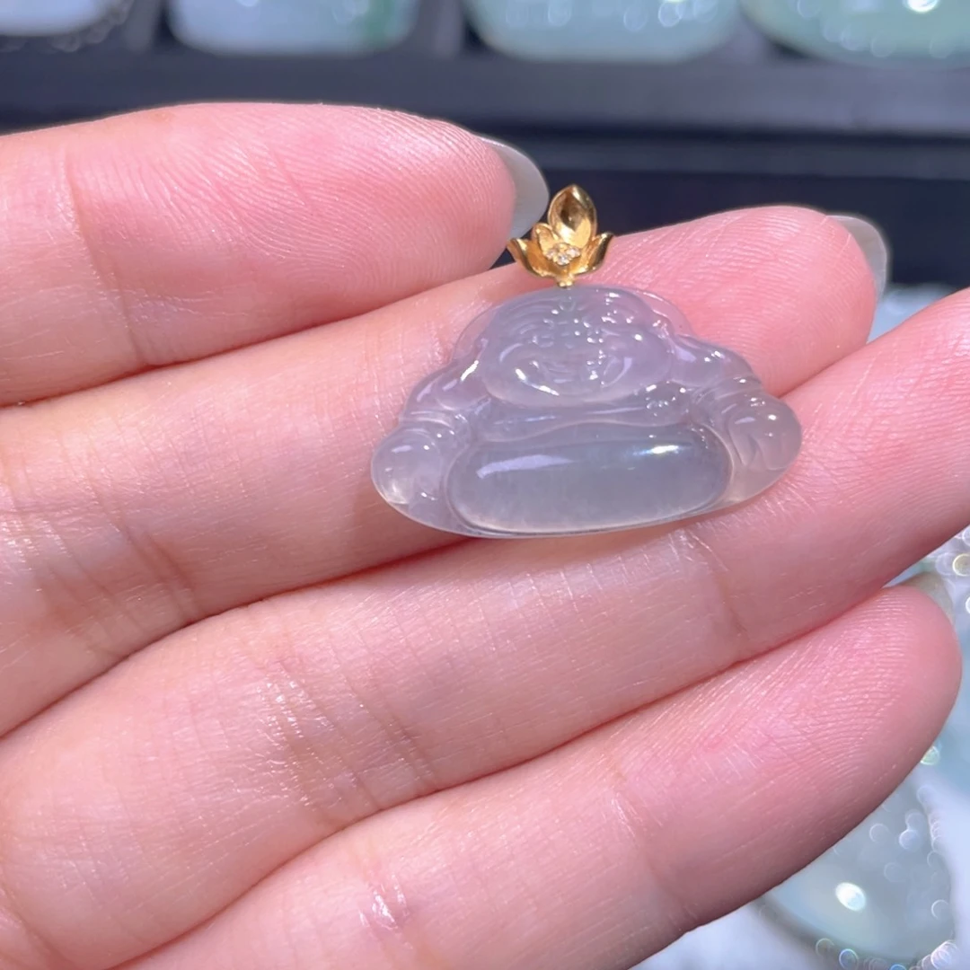 颈饰18K金镶嵌翡翠翡翠