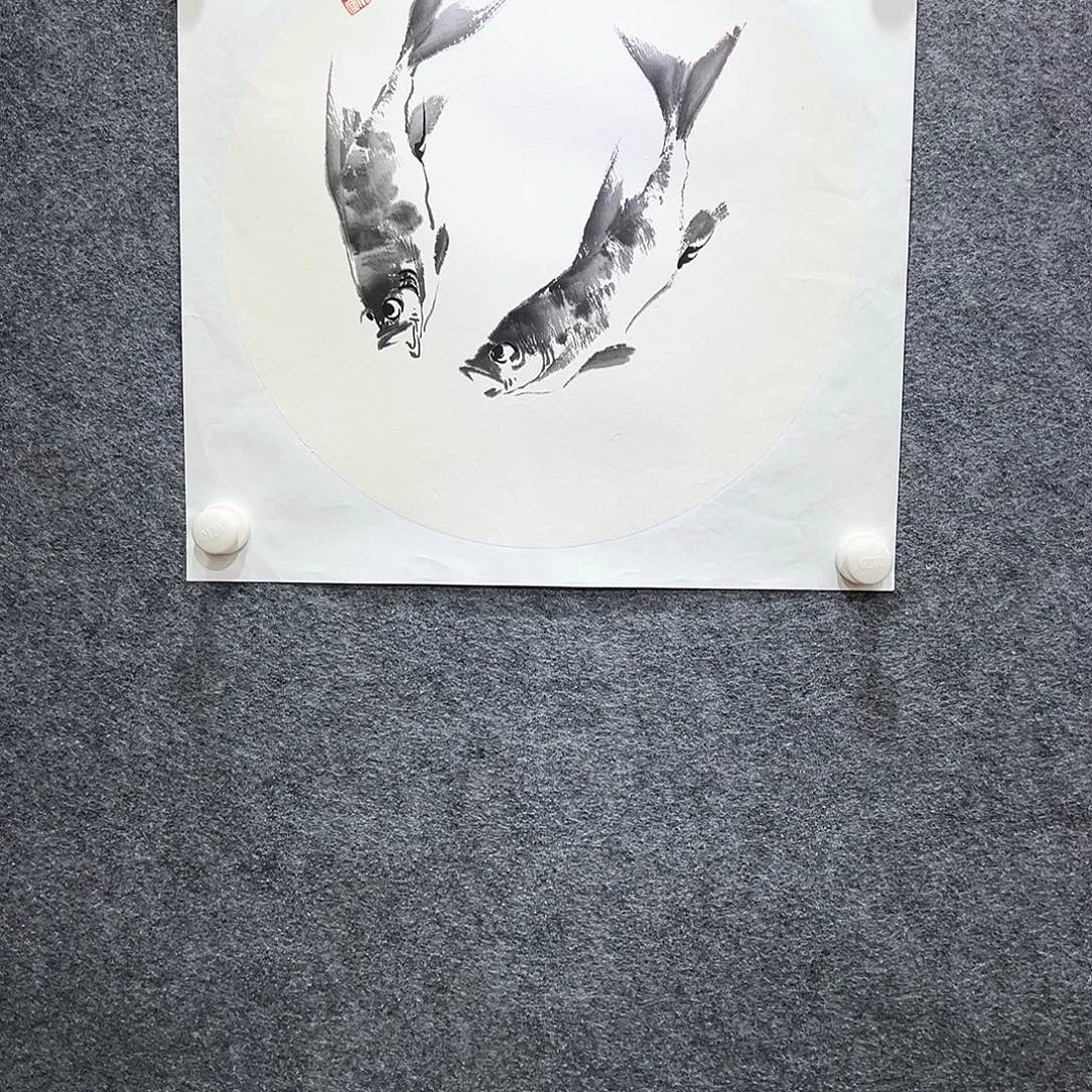 国画知鱼之乐纯手绘