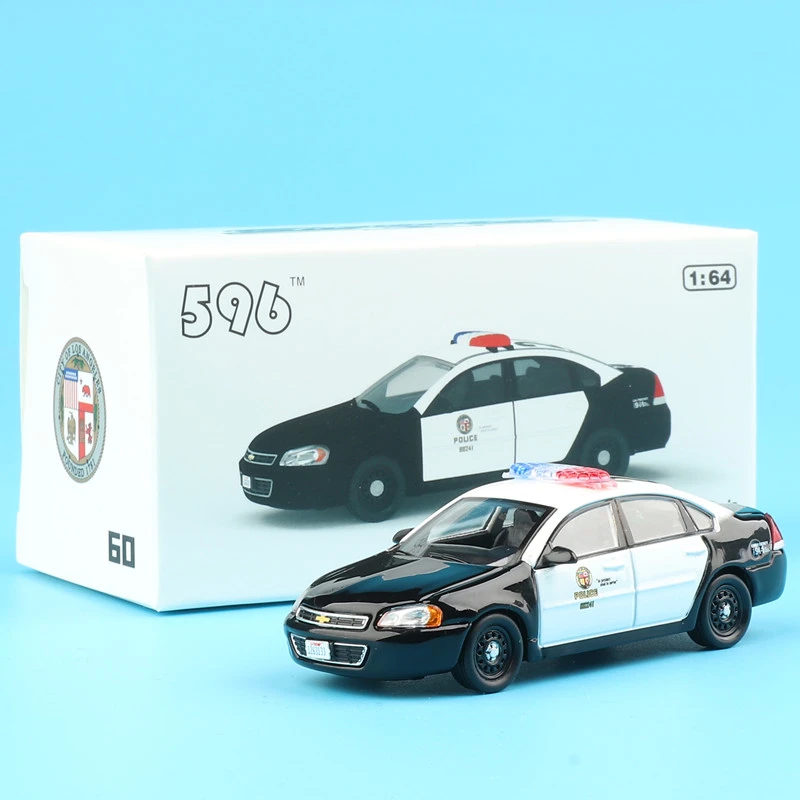 596模型1:64雪佛兰英帕拉纽约洛杉矶lapd警车合金汽车模型摆件