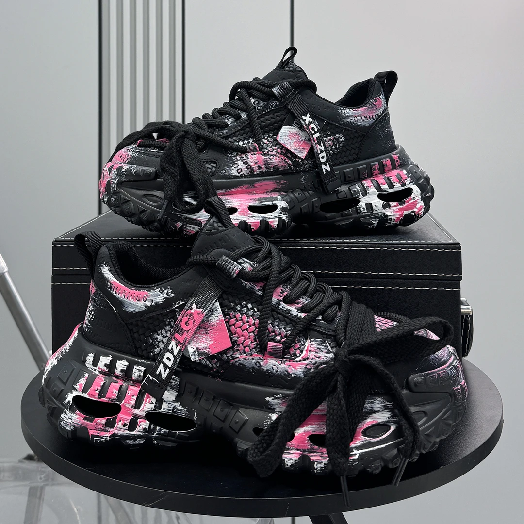 法莎尼亚男鞋秋季新款超火老爹鞋小众鞋子男厚底内增高运动休闲鞋