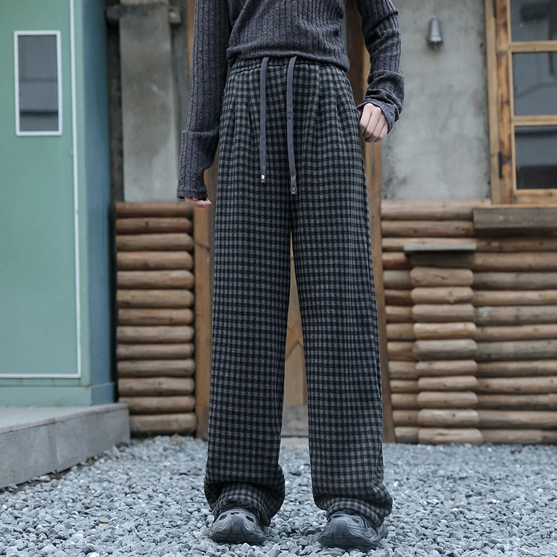 格子加绒休闲裤241257
