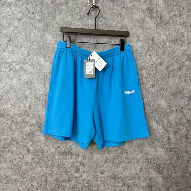 未使用 Balenciaga/巴黎世家 巴黎世家蓝色字母logo短裤