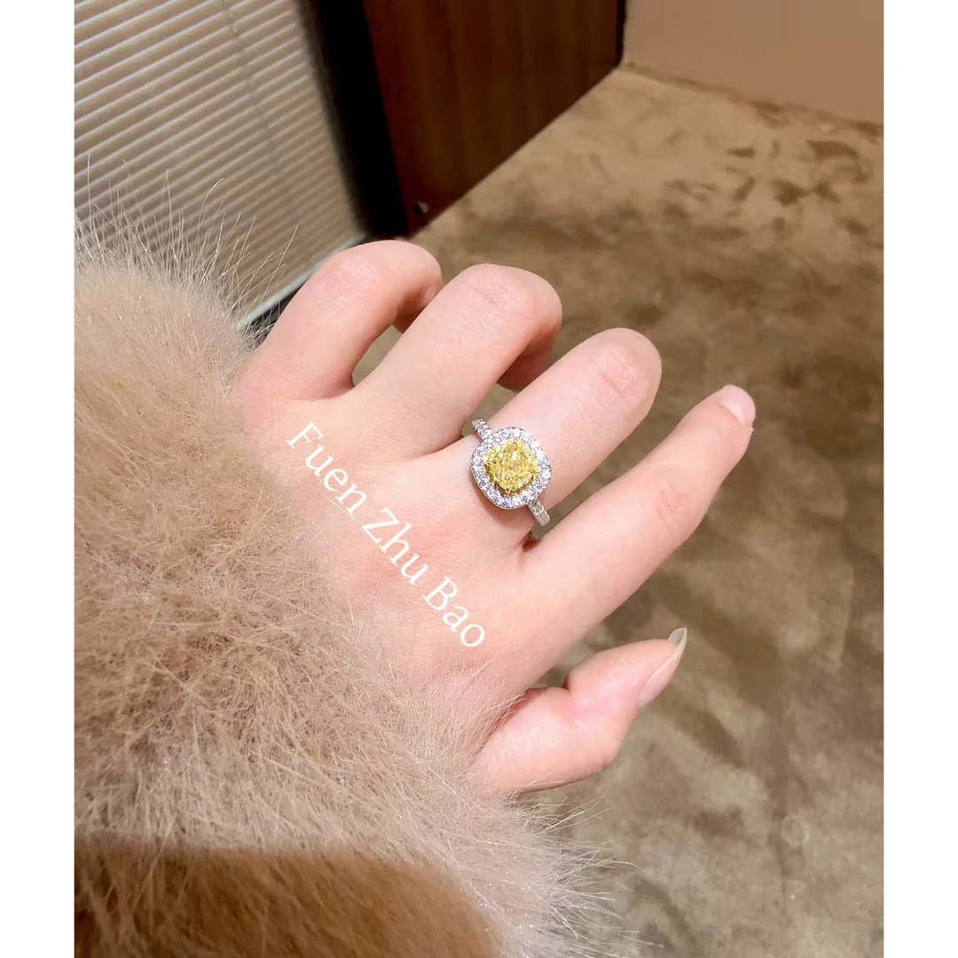 【富恩珠宝】2054重金HZ黄色冰糖戒指GSJZ