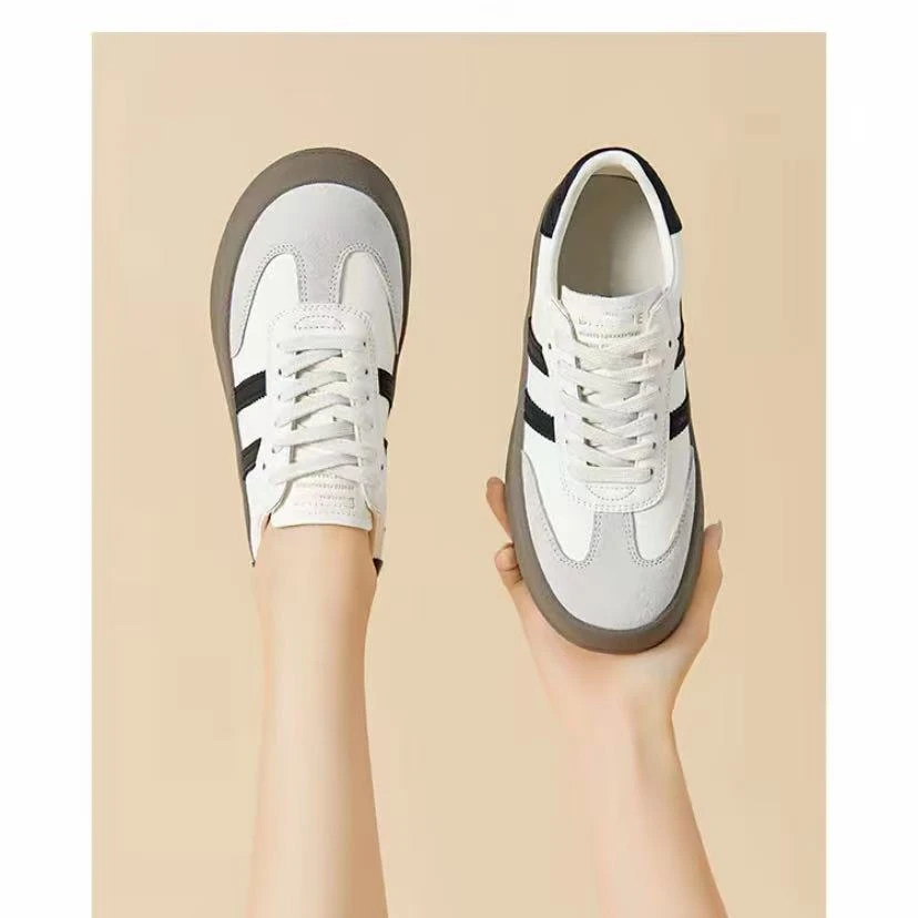 C7132  米黑色 厚底板鞋女款夏季2025新款小白鞋百搭