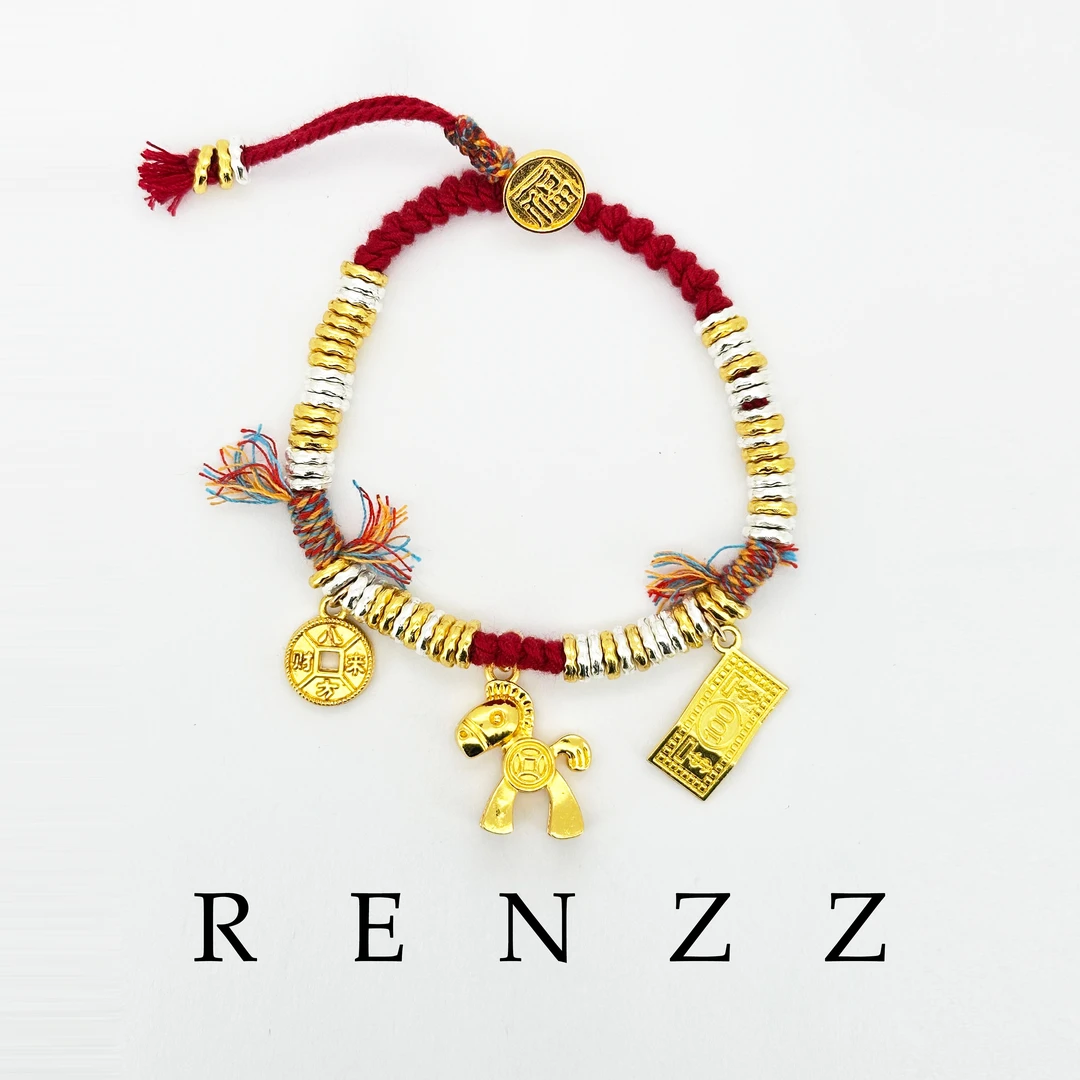 铜合金手链 8458 福气满满小马手链