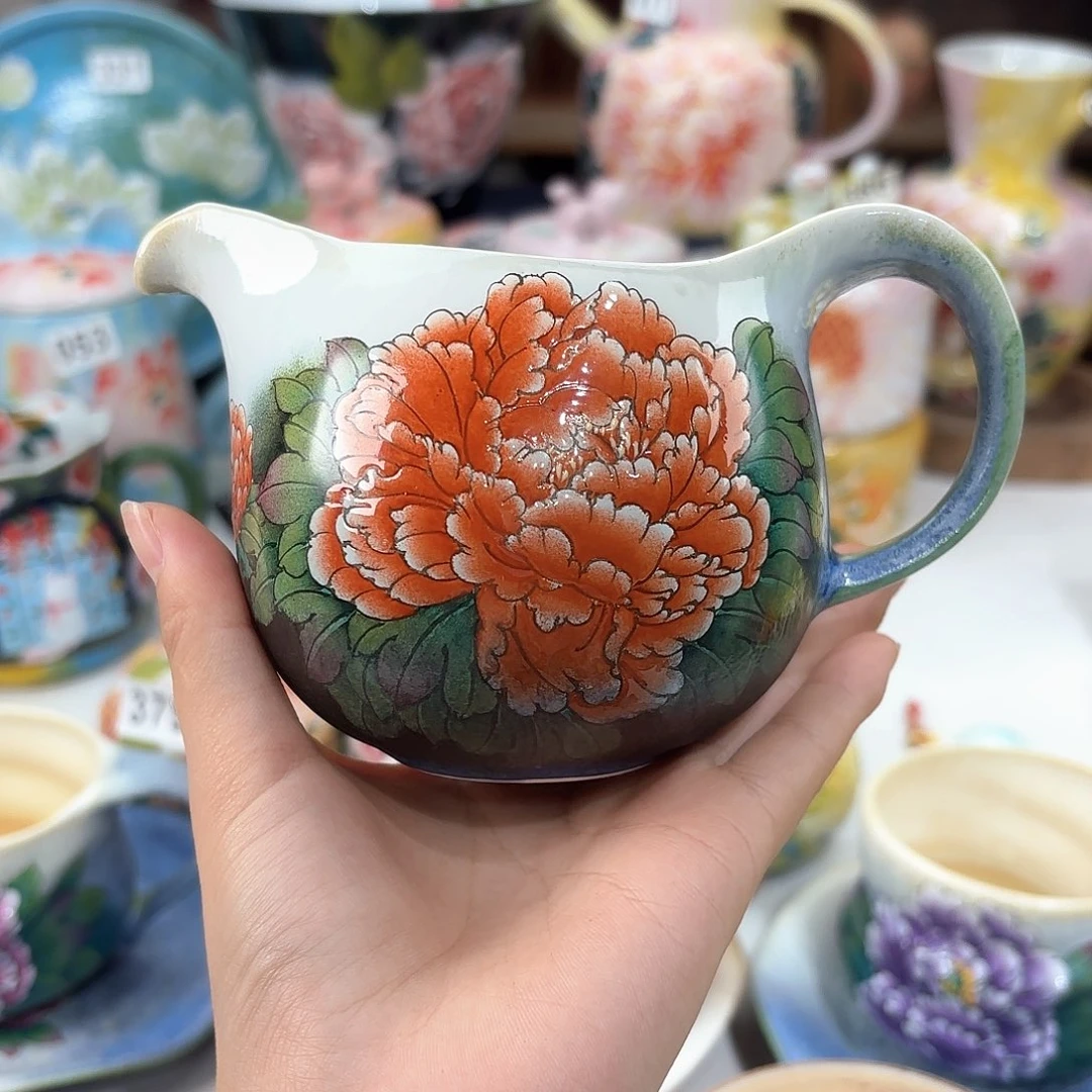 景德镇手绘高温釉下彩陶瓷茶具