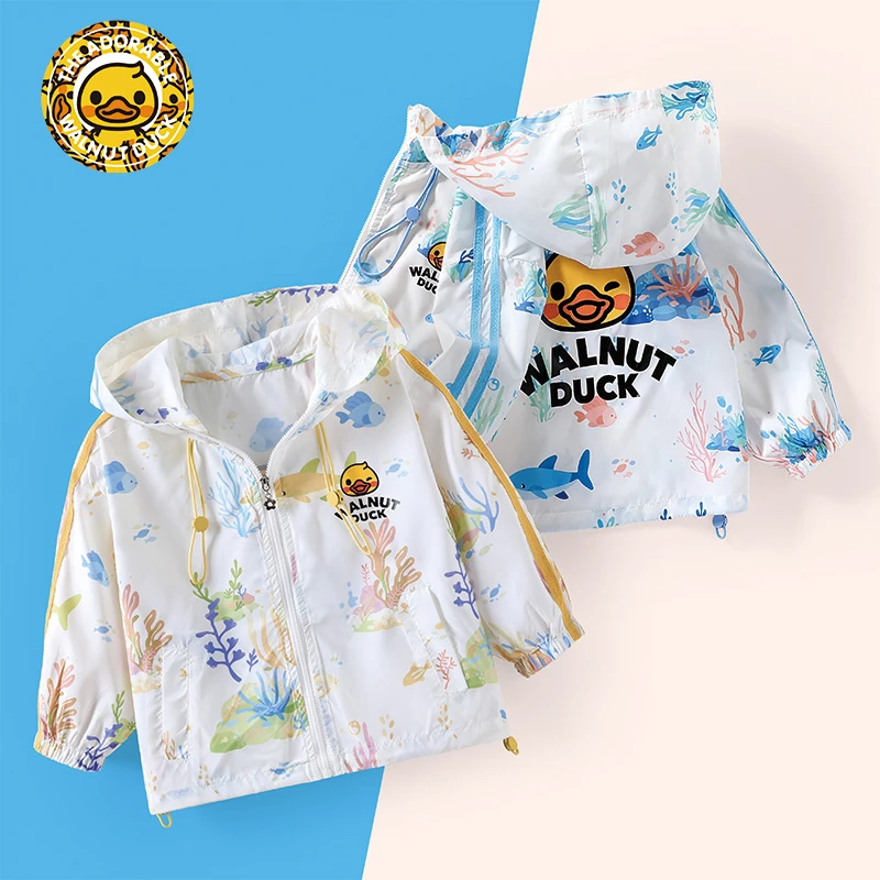 小黄鸭2025夏季儿童新款休闲时尚男女童透气舒适防晒衣HTA35