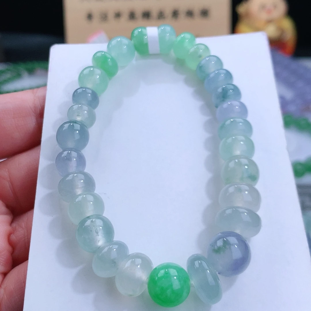 翡翠手链未镶嵌卡7.7-11mm