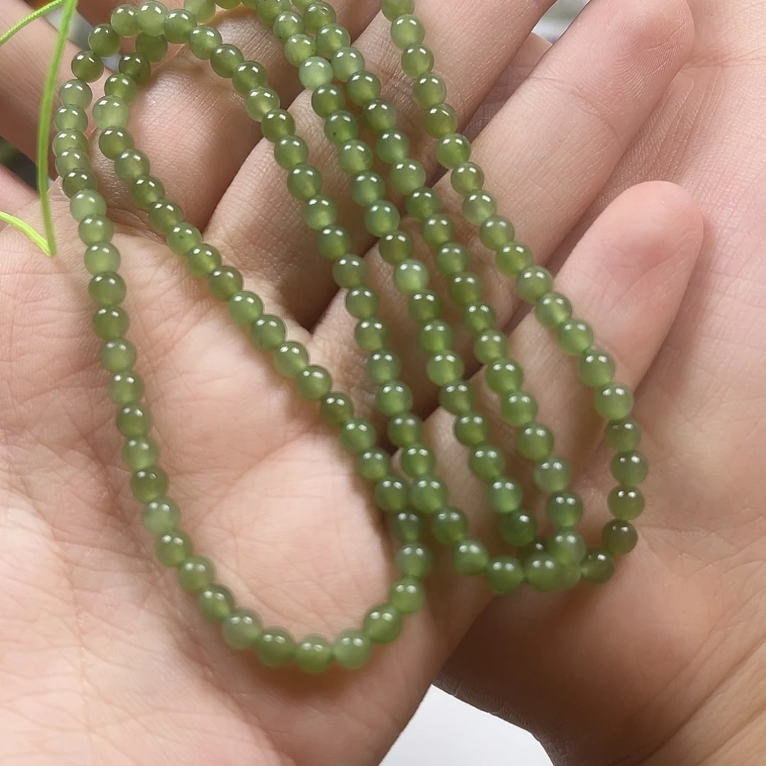 和田玉未镶嵌手链卡 4 几乎无黑碧玉大漏不退换