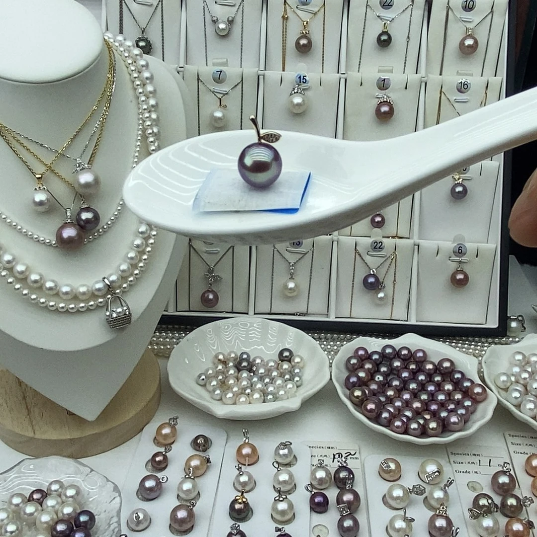 淡水珍珠银S925镶嵌珍珠