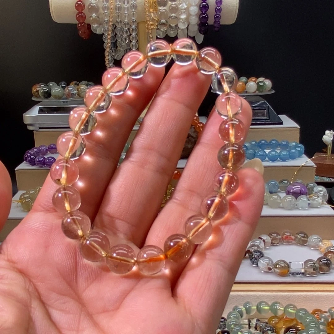 手链未镶嵌水晶天然金发晶手链