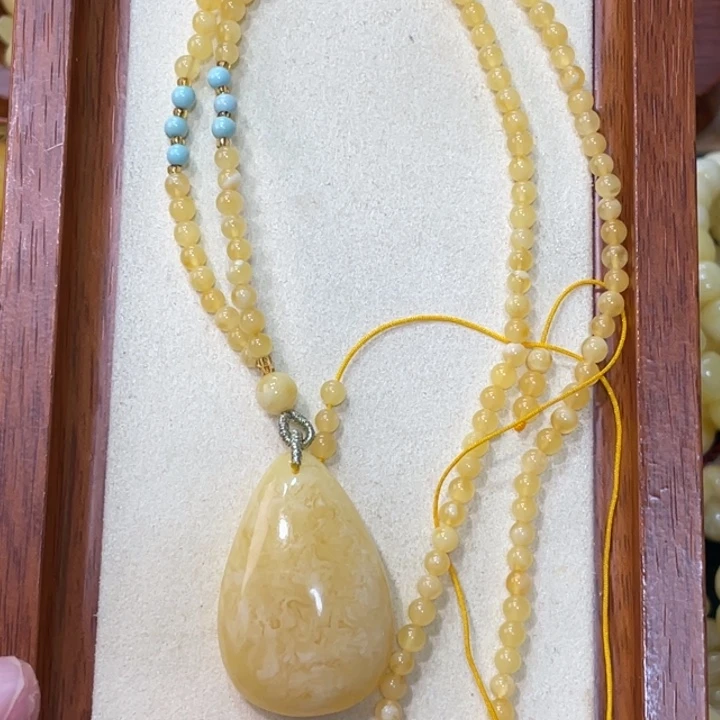 蜜蜡手链未镶嵌蜜蜡水滴吊坠