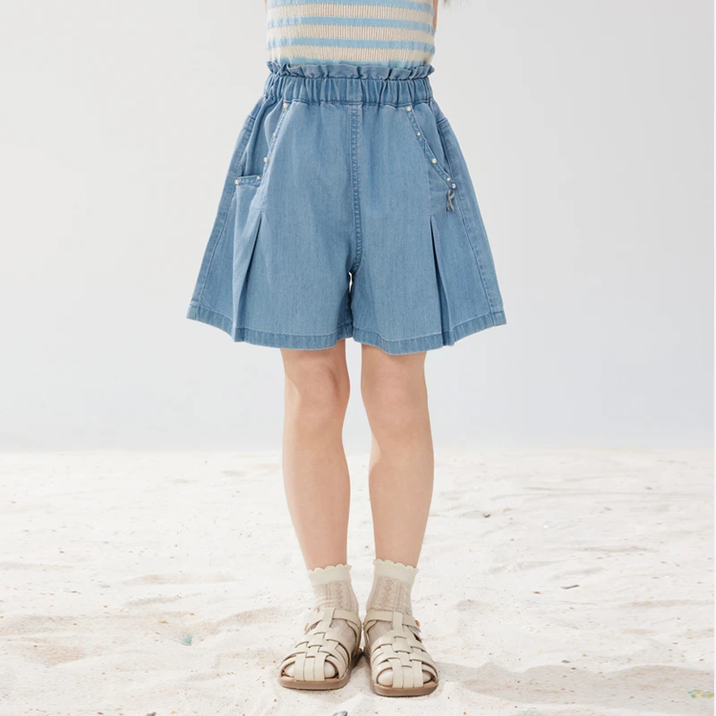 【醋酸纤维】PawinPaw25年春夏新款女童时尚短裤休闲PCTJF2521E