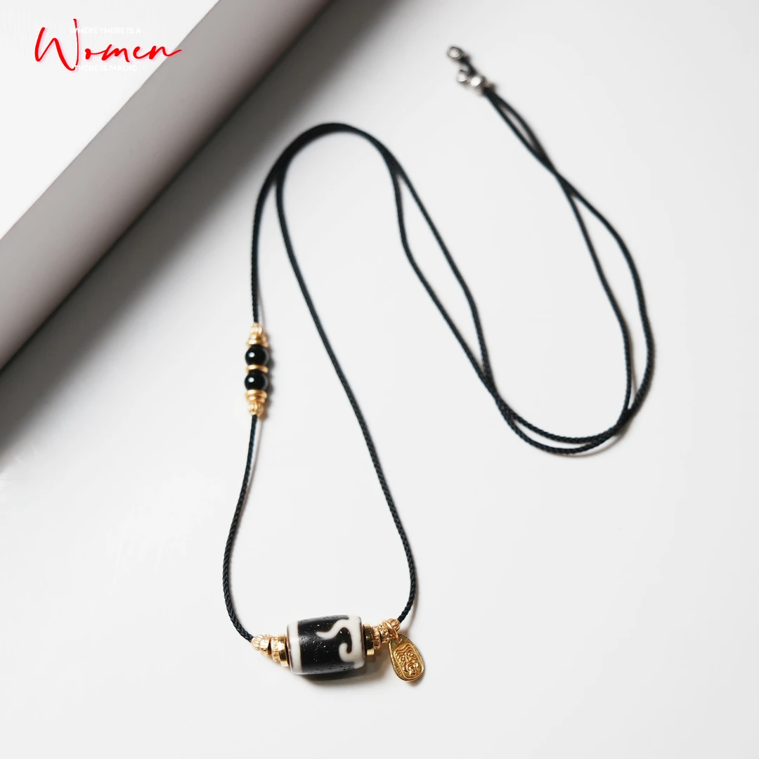 岚宫措|如意钩天珠项链L564