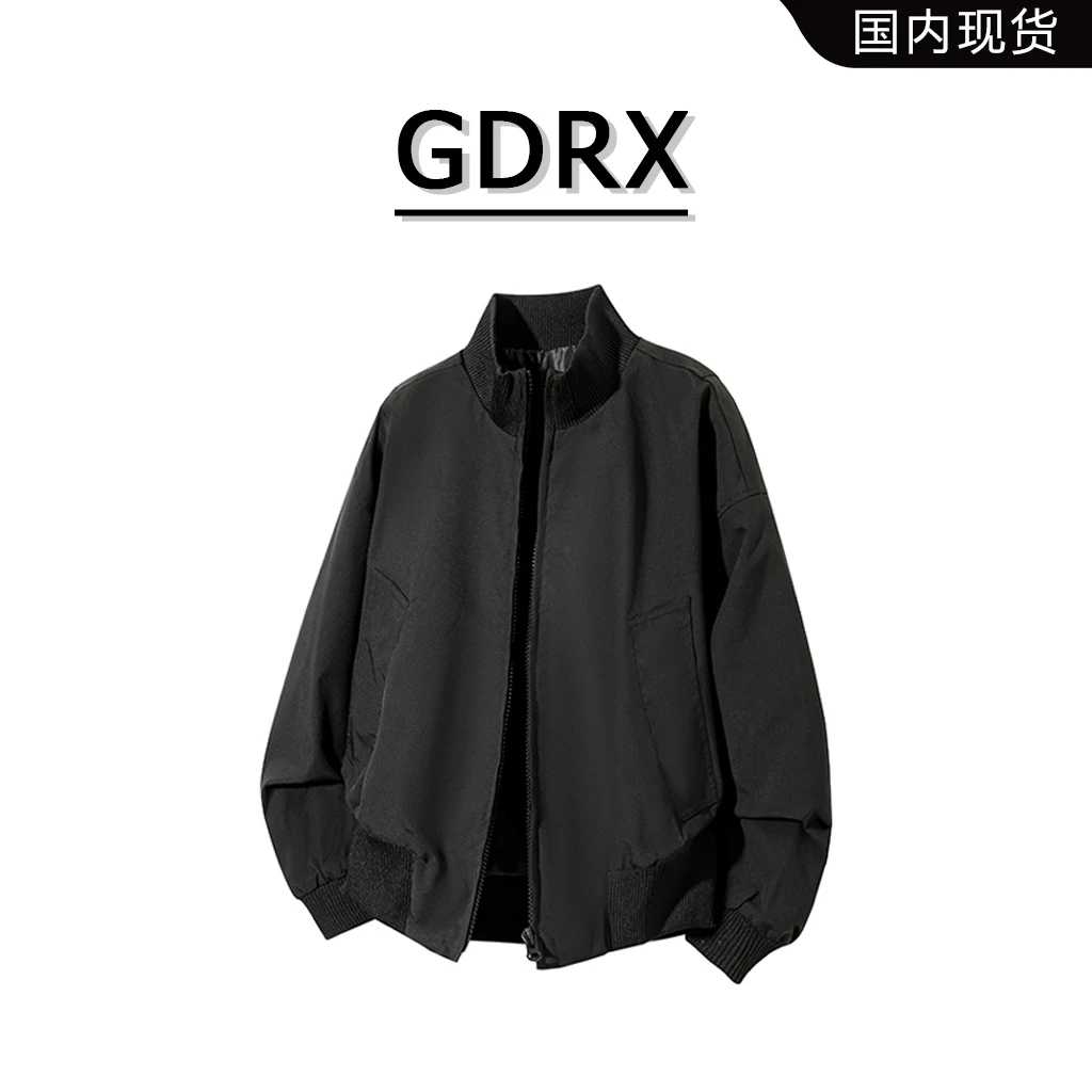 GDRX美式休闲男士夹克2025秋季新款宽松大码时尚百搭上衣轻奢男装