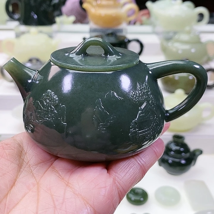 未镶嵌和田玉挂件茶壶170m l