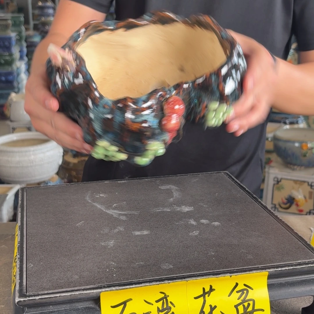 一风堂石湾花盆。内口15*10*6