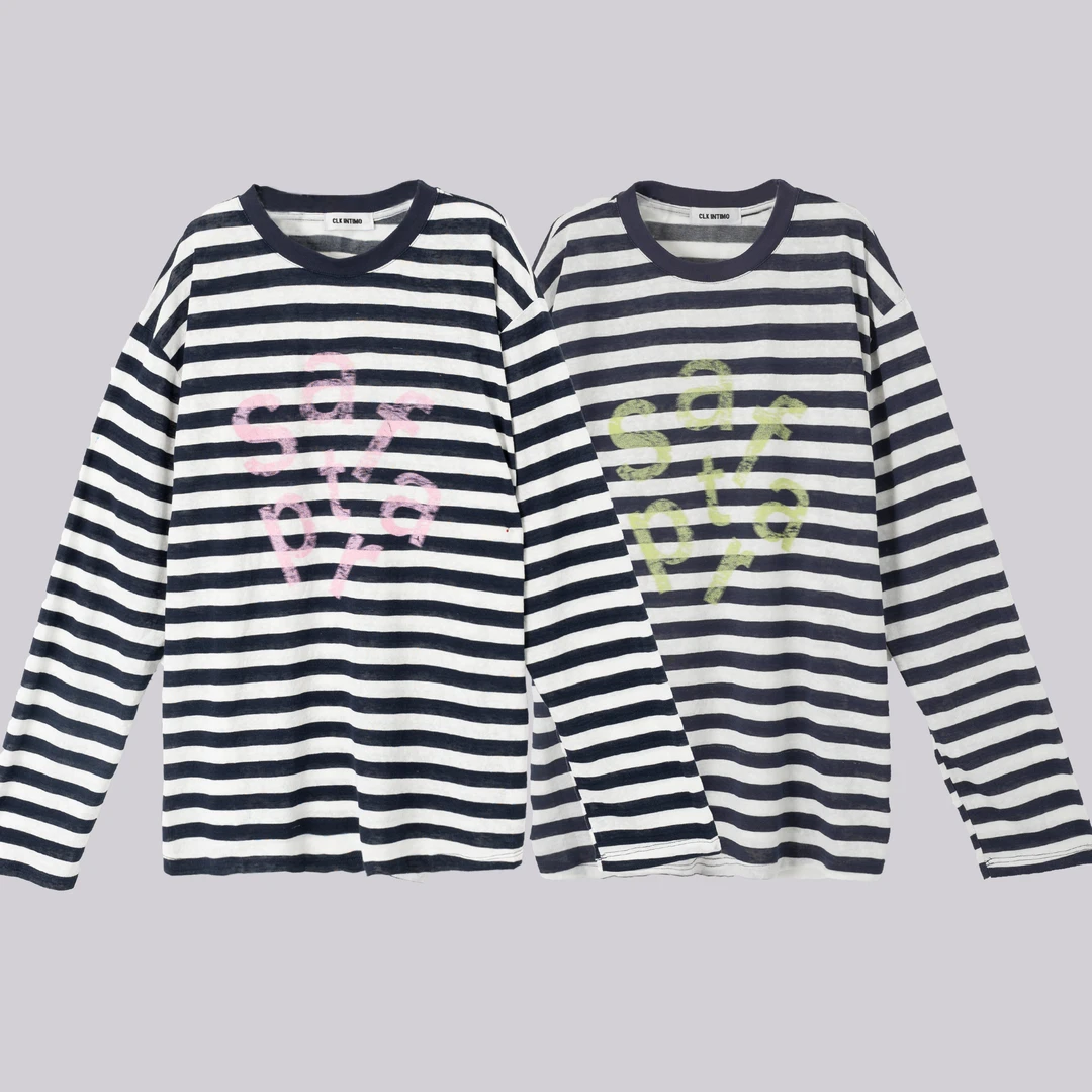 WKk  彩色字母条纹T恤