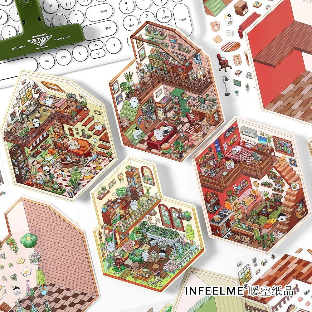 Infeel.Me2.5D造景贴纸 我的小屋系列 可爱小房子diy场景装饰贴纸