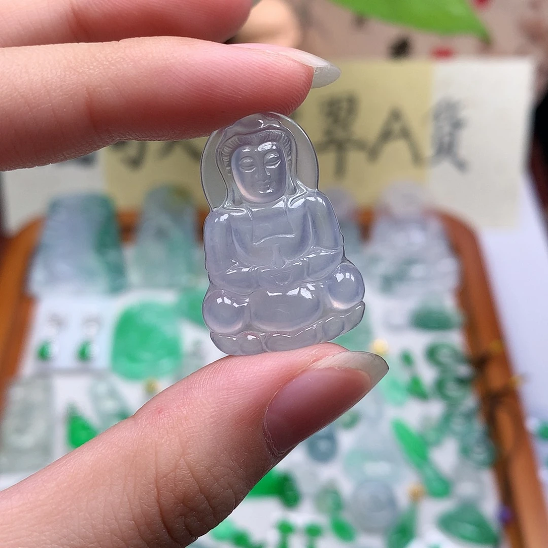 翡翠散珠缅甸天然A货翡翠冰种观音
