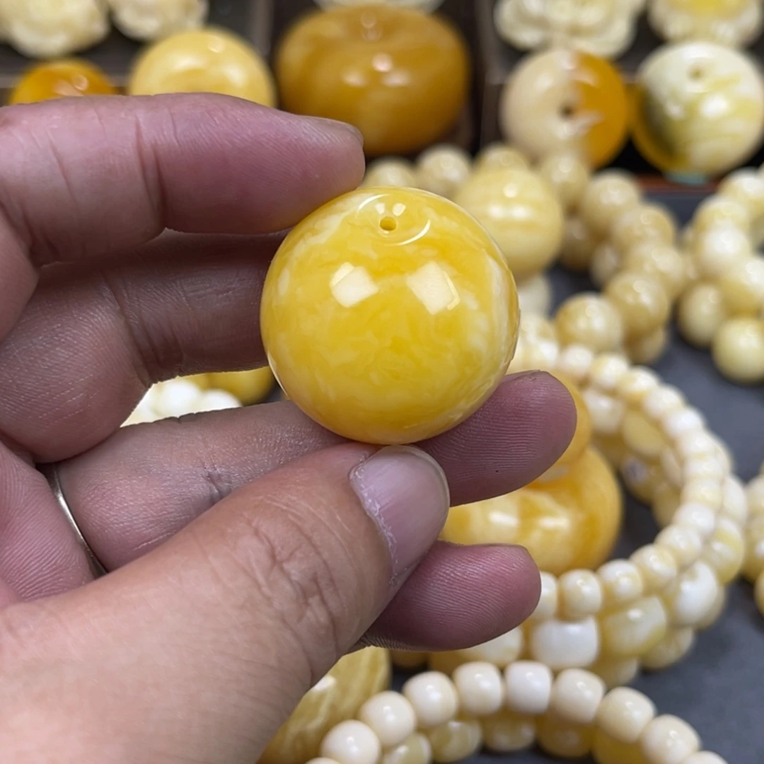 琥珀未镶嵌手串公主扣