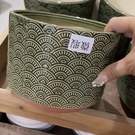 多肉绿植陶瓷花盆9.9包邮，有孔