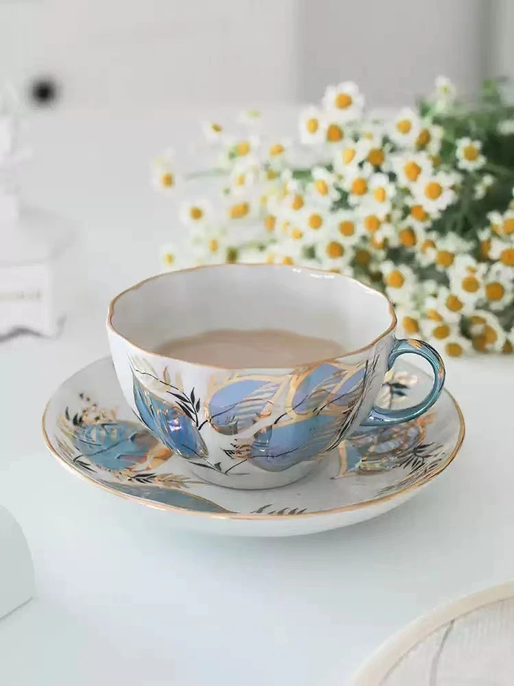 高档月光系列咖啡杯碟欧式复古描金茶具送礼佳品