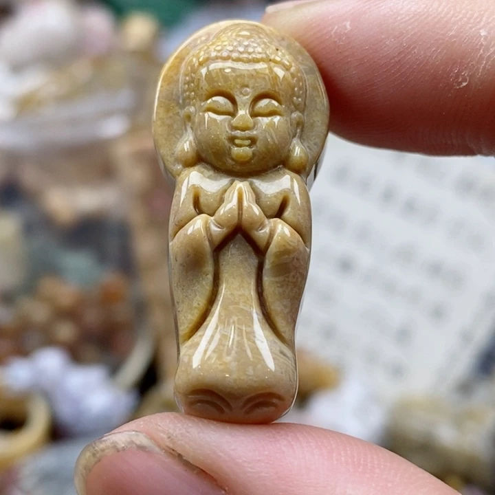 硅化珊瑚（珊瑚玉）未镶嵌颈饰小吊坠