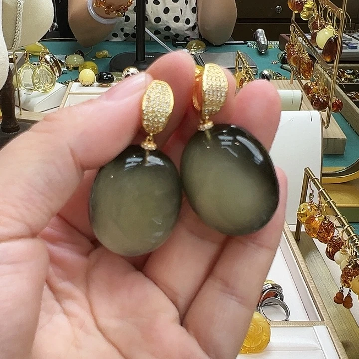 琥珀银S925镶嵌珠宝奇石
