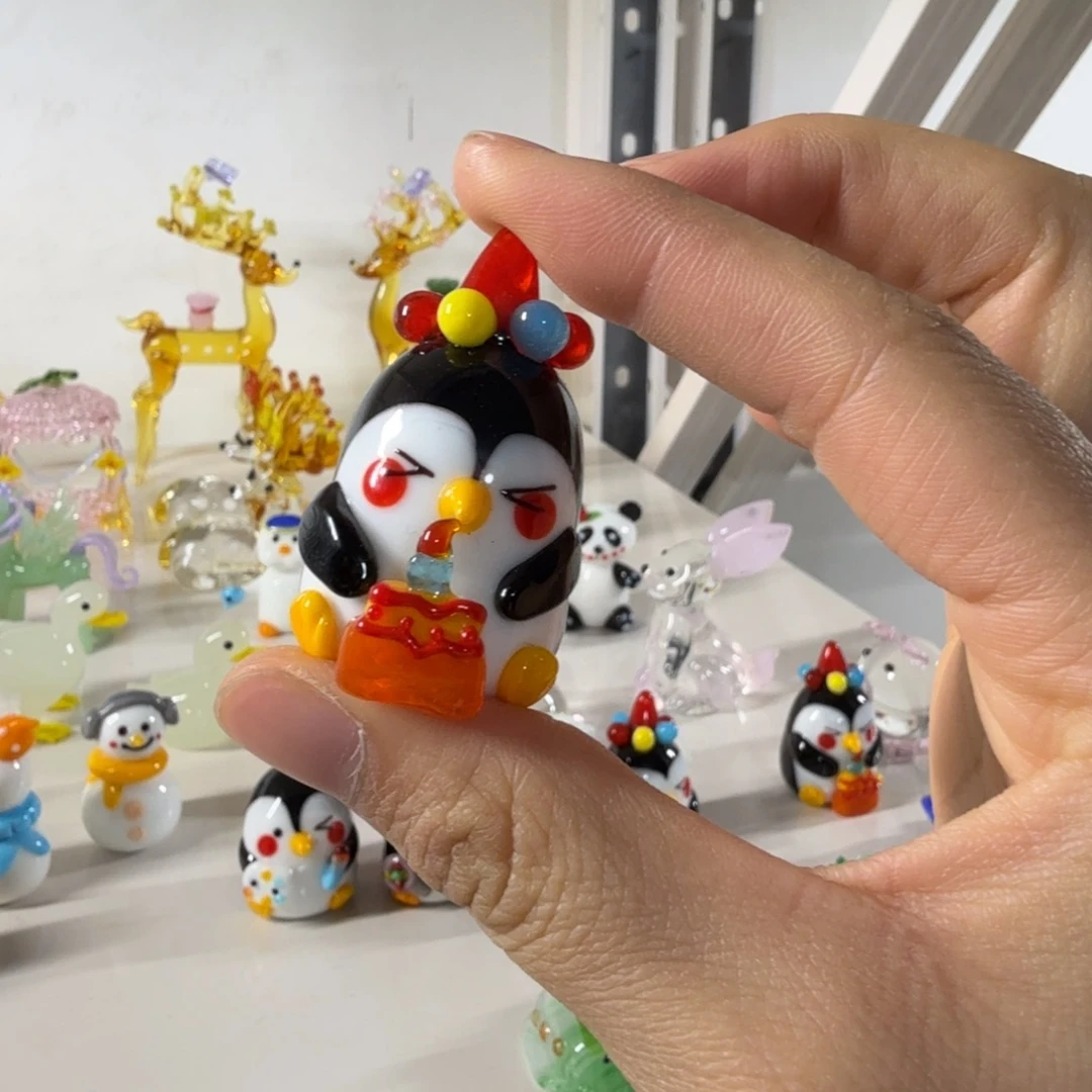 琉璃手工艺品蛋糕企鹅