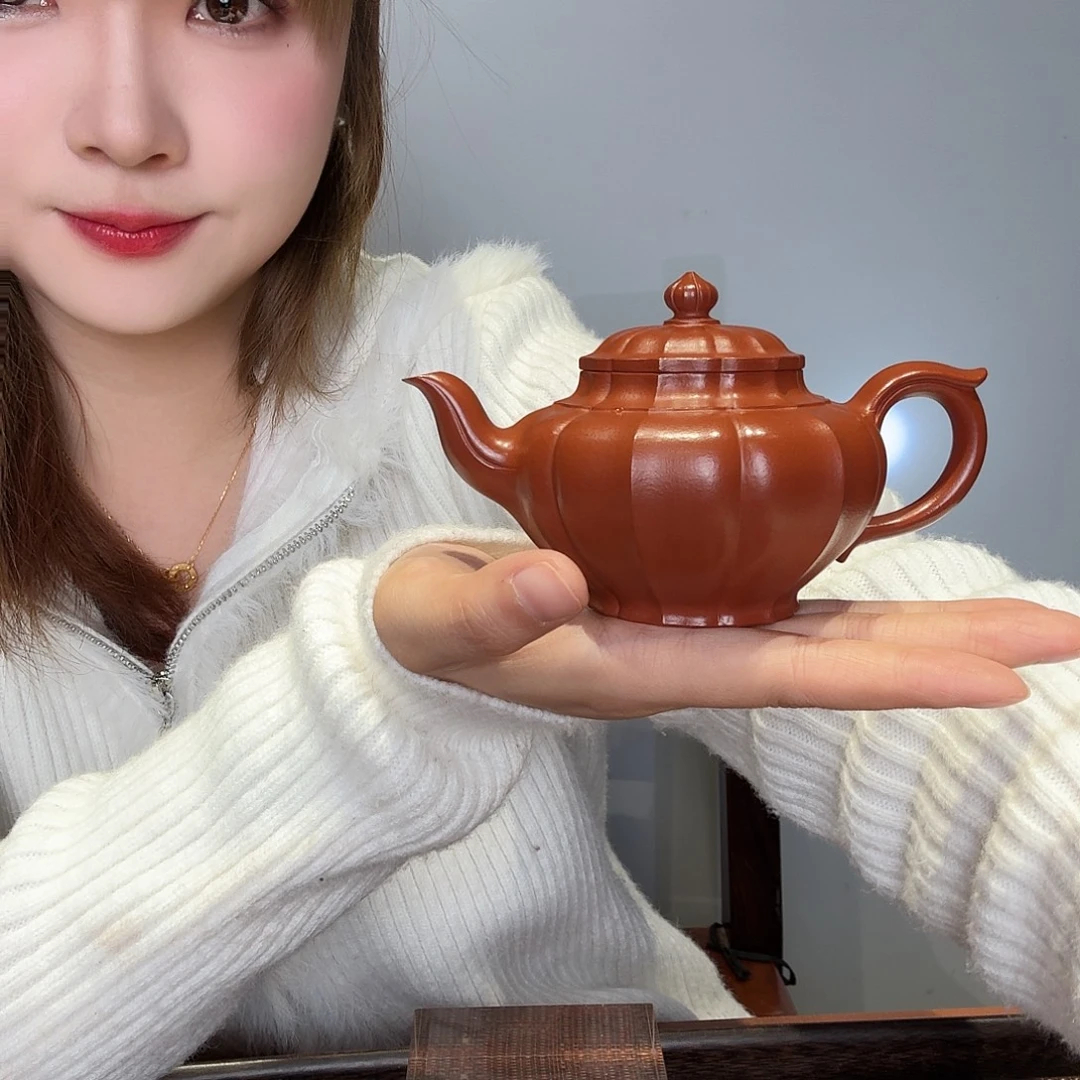 楠***风茶壶紫砂微瑕笑樱165cc朱泥
