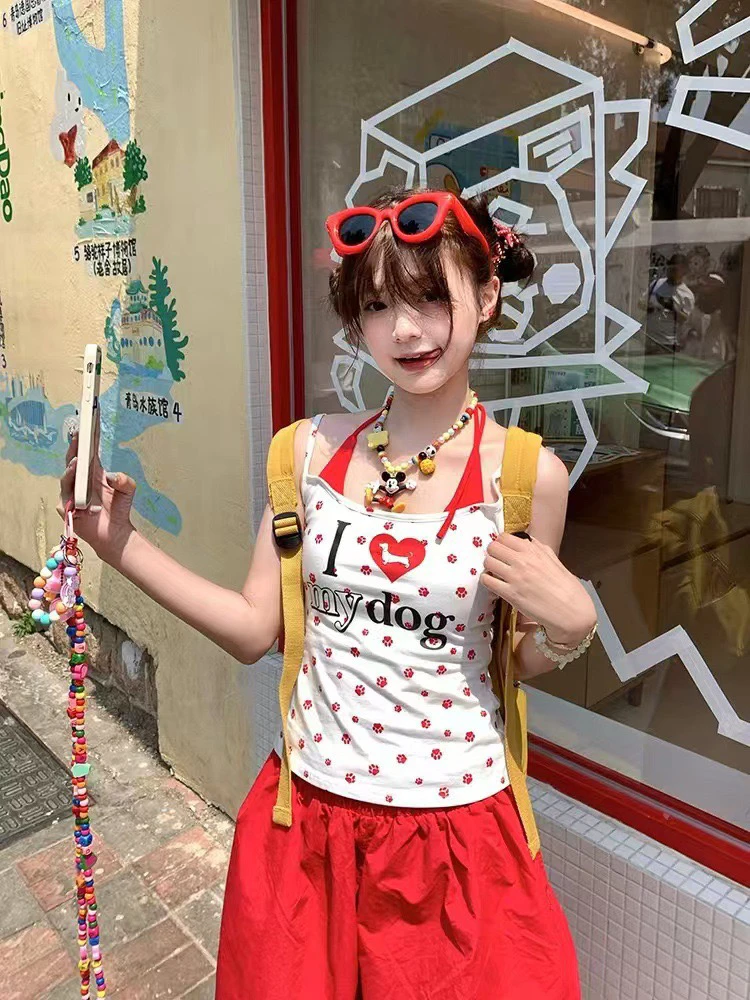 短款欧美风螺纹字母卡通动漫T恤内搭时尚套装性感