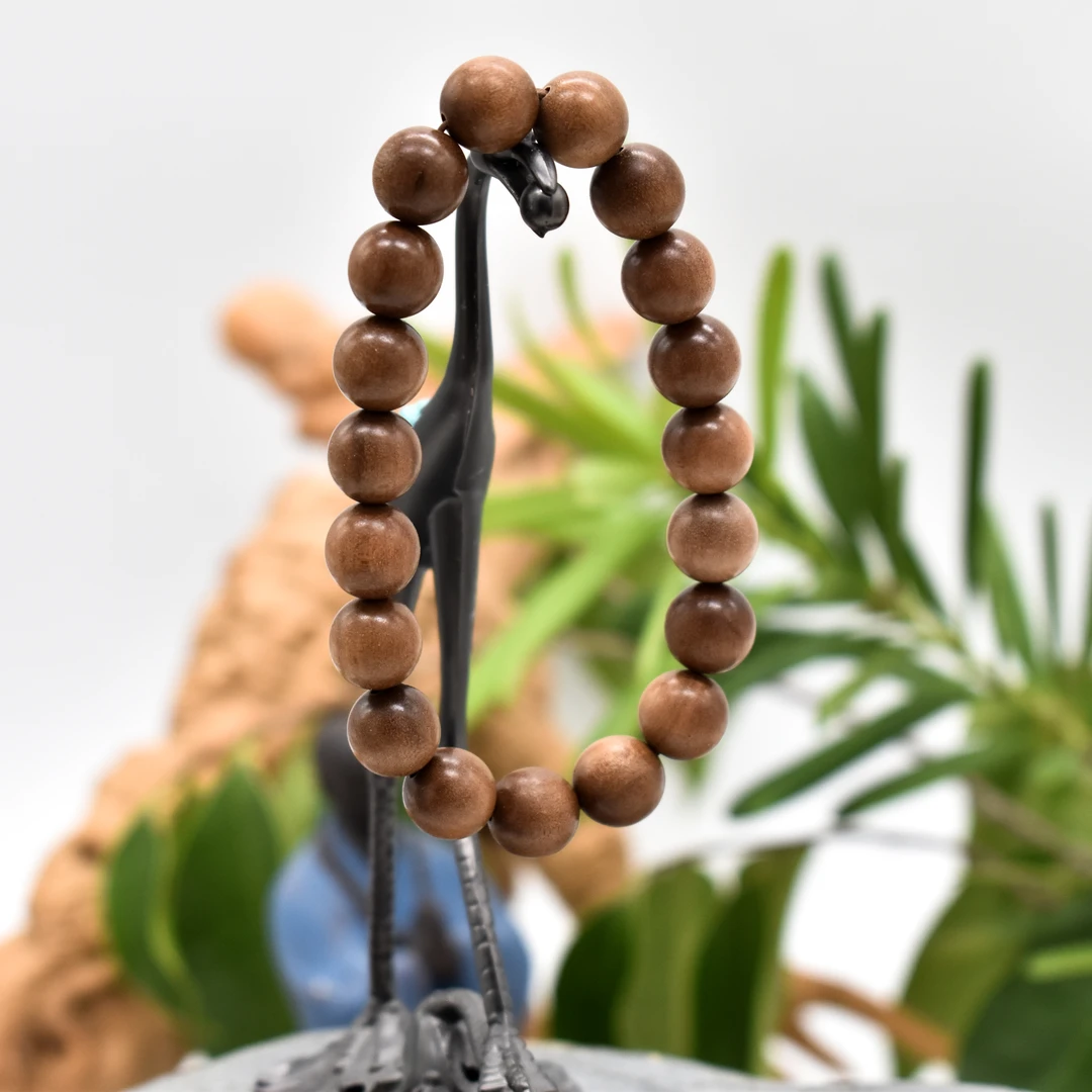 【海南尖峰岭白檀】檀香1.0圆珠单圈文玩木质手链手串多样性发一