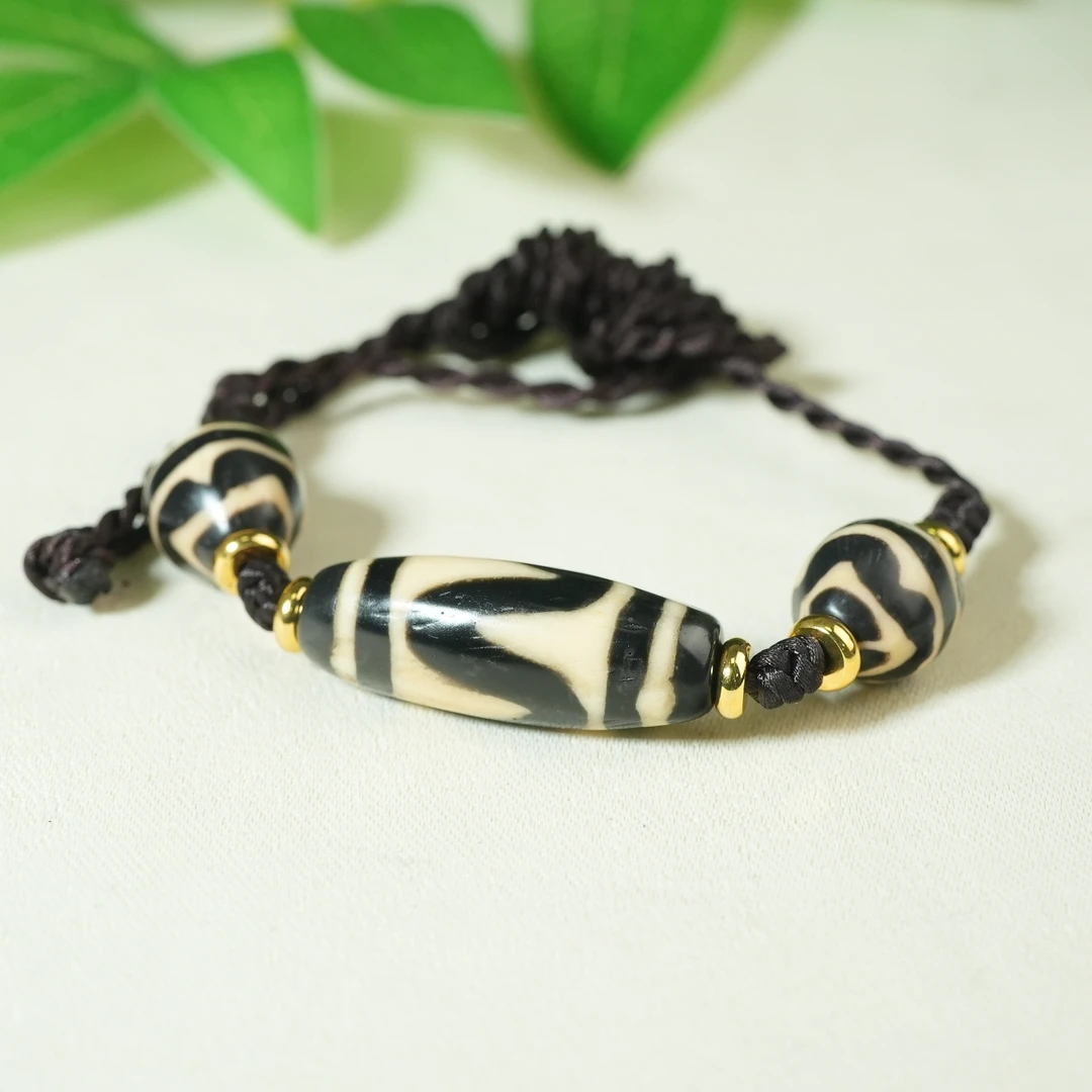 清代虎牙料珠编绳项链【古珠精选】AAJD250212004